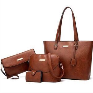 4 Piece Set NEW Tote Bags Wallets Satchel Tote Bags